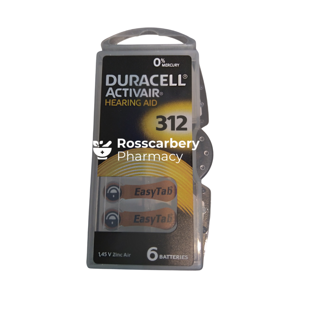 Duracell Activair Hearing Aid Batteries Code-312
