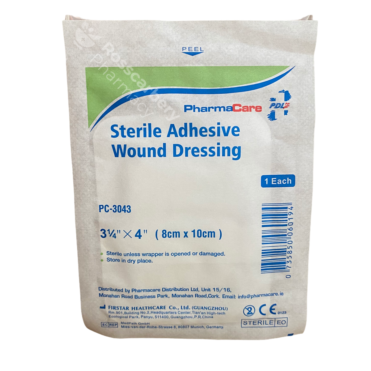PharmaCare Sterile Adhesive Wound Dressing (8cm x 10cm) - Single