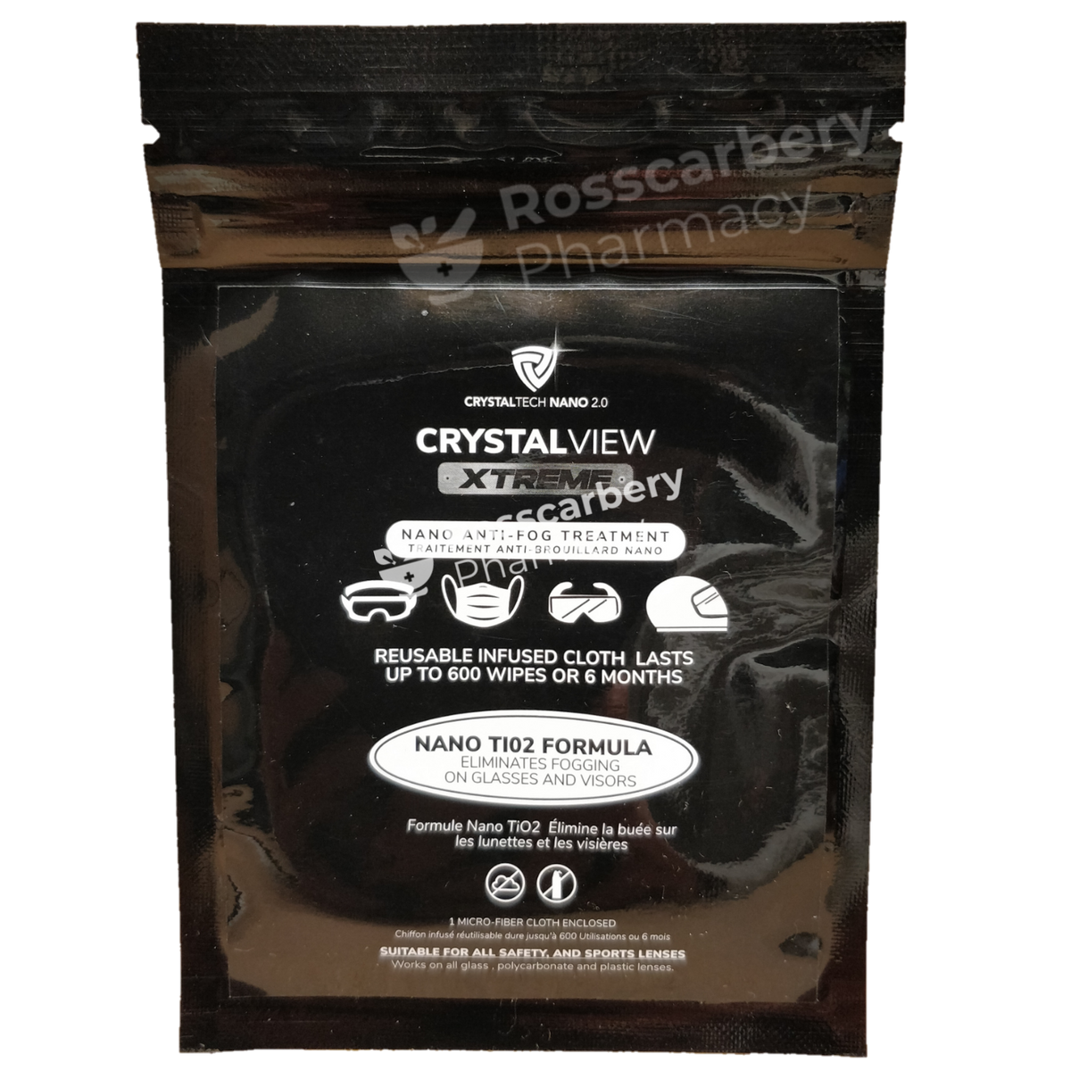 Crystalview Xtreme - Nano Anti-Fog Treatment Wipe Glasses Care