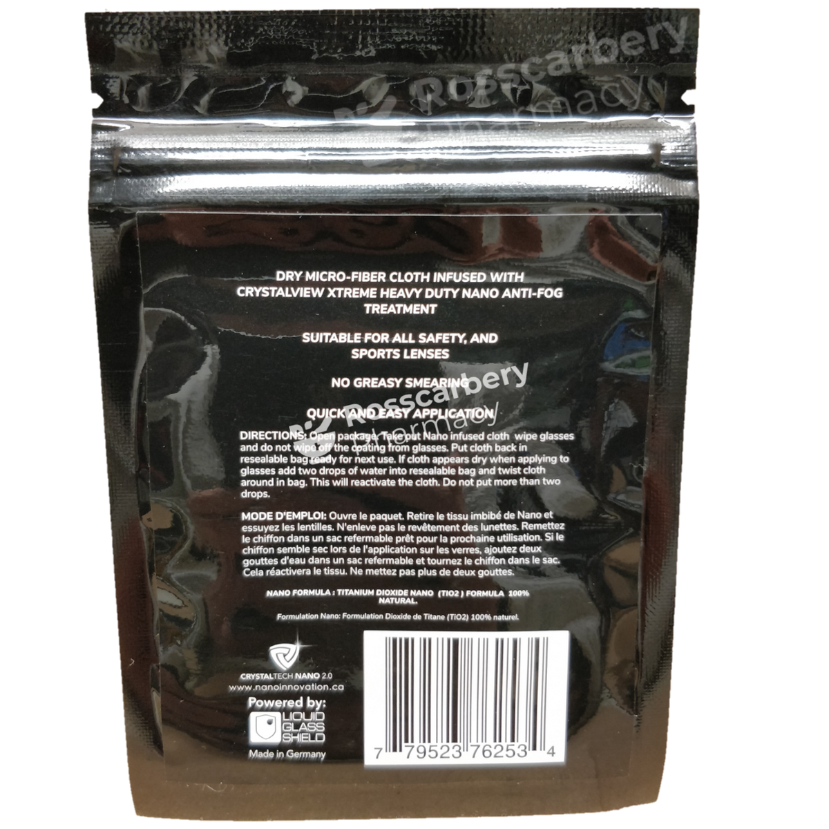 Crystalview Xtreme - Nano Anti-Fog Treatment Wipe Glasses Care