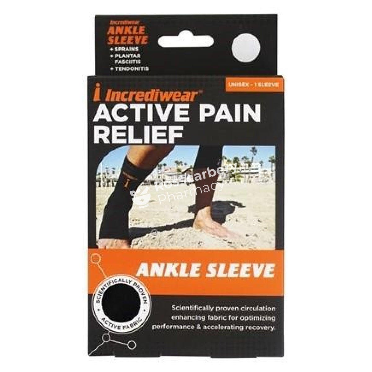 Incrediwear Active Pain Relief Ankle Sleeve - Black 1 / Small/medium Supports & Compression Hoisery