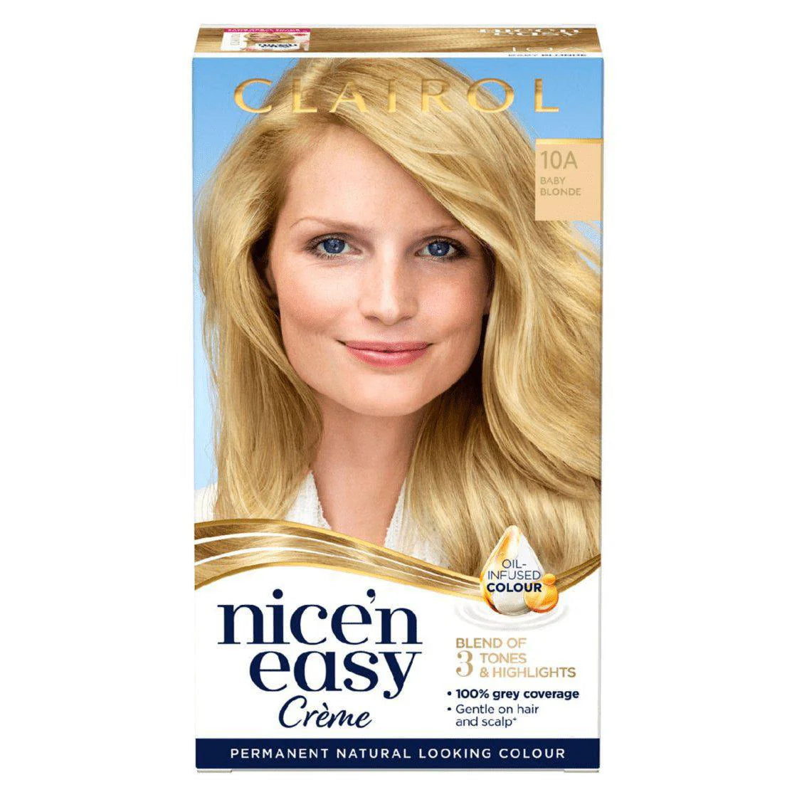 Clairol - Nice'N Easy Creme Permanent Natural Looking Colour - 10A Baby Blonde