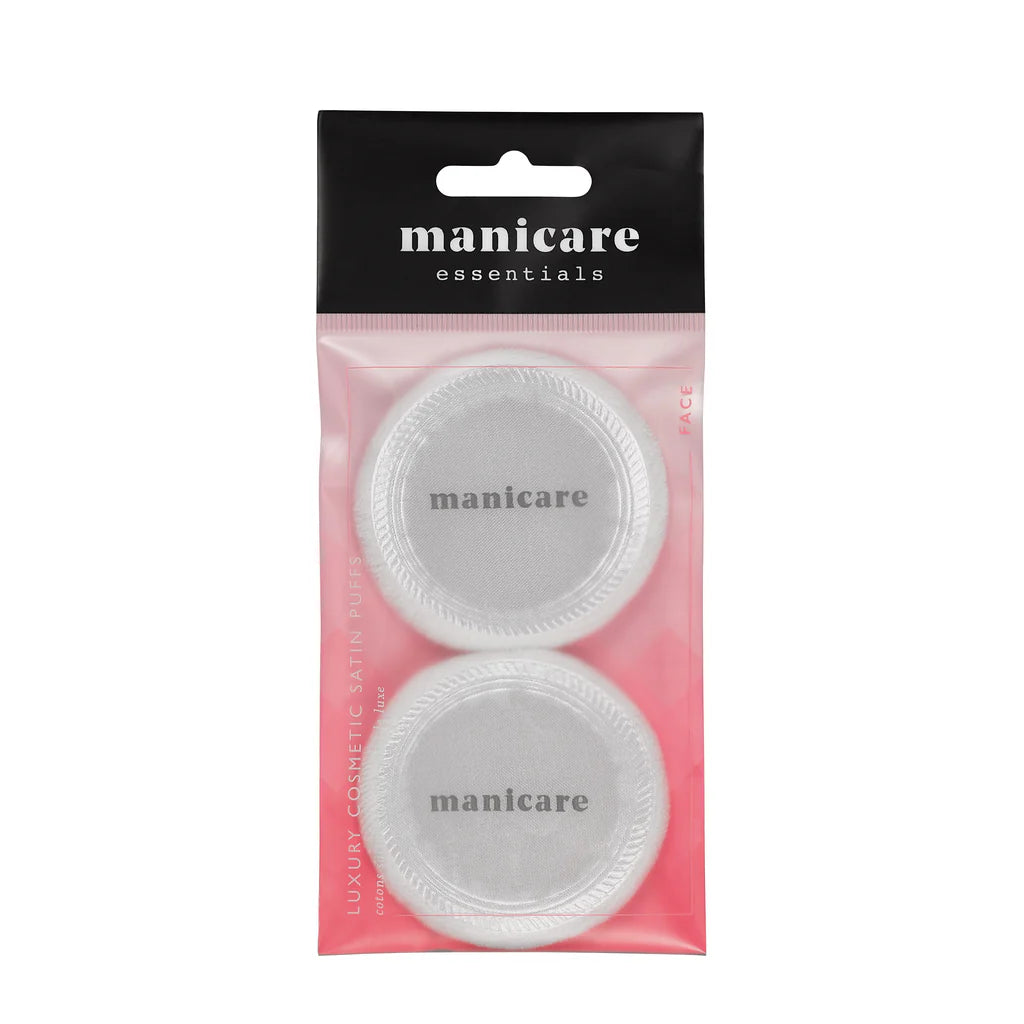 Manicare Luxury Cosmetic Satin Puffs - 2 Pack