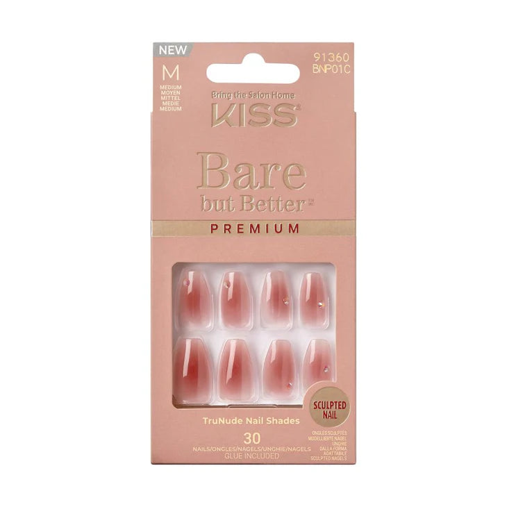 KISS Bare But Better Premium Nails Medium - Mocha