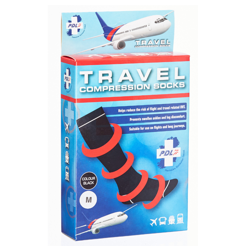 PharmaCare Travel Compression Socks 1 Pair - Black