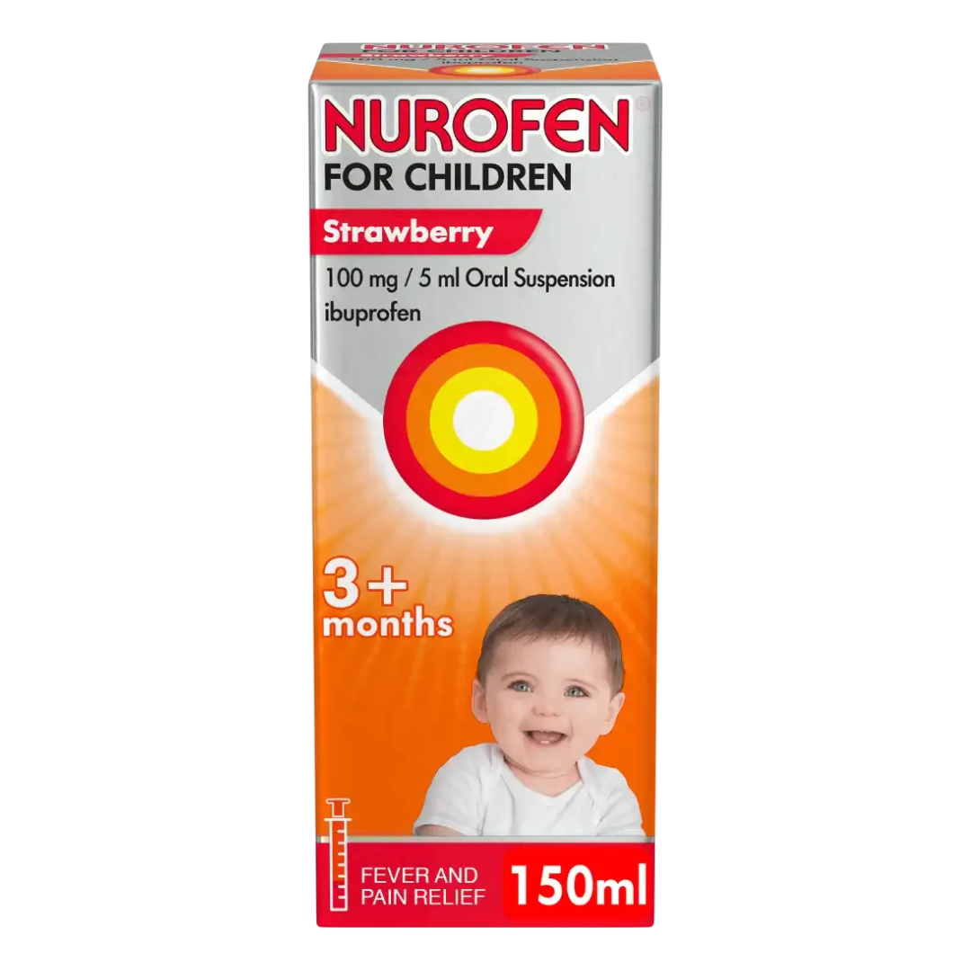 Nurofen For Children Sugar Free 3m+ with Syringe (Strawberry)
