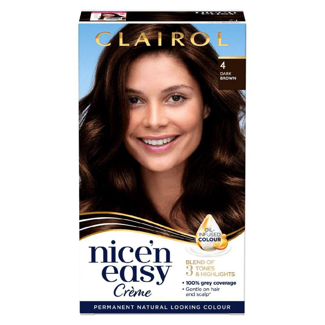 Clairol - Nice'N Easy Creme Permanent Natural Looking Colour - 4 Dark Brown