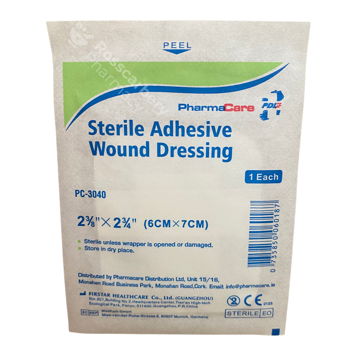 PharmaCare Sterile Adhesive Wound Dressing (6cm x 7cm) - Single