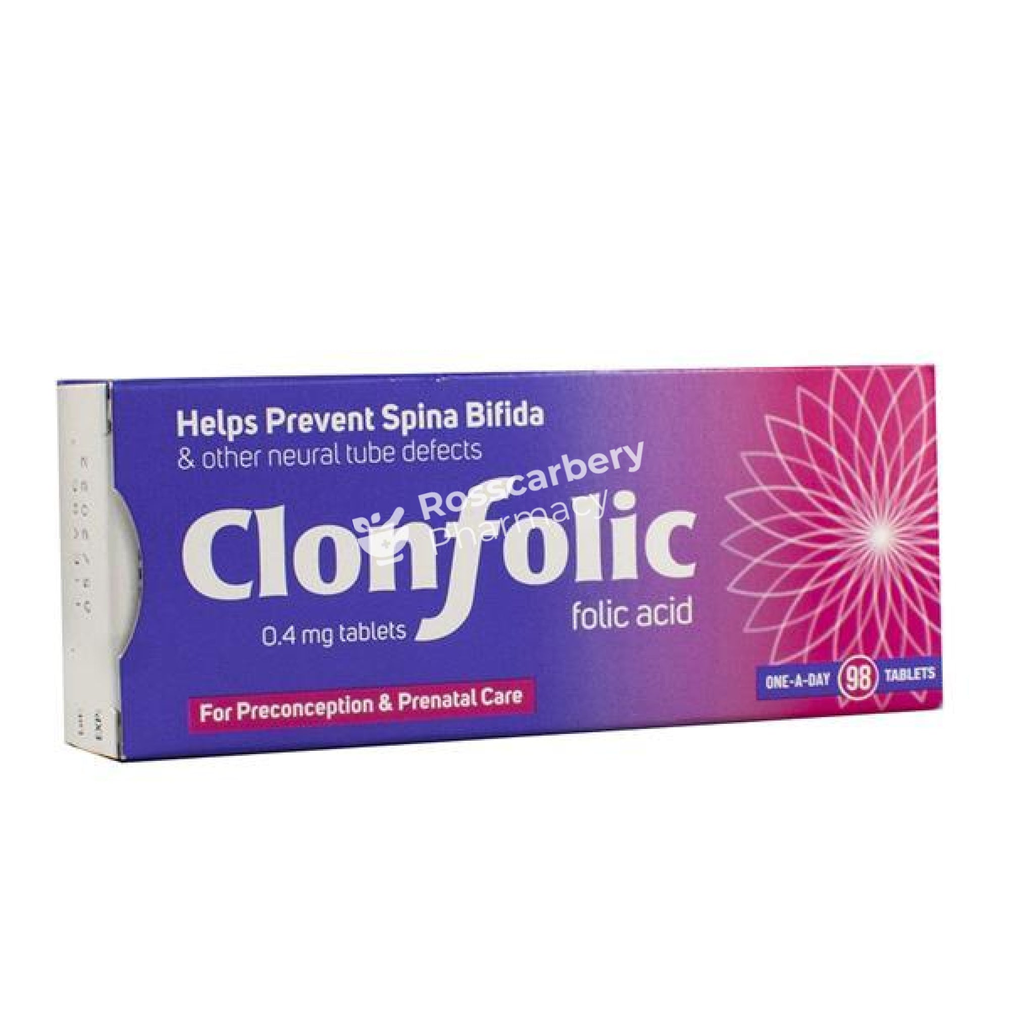 Clonfolic 0.4Mg Tablets Folic Acid Fertility & Pregnancy