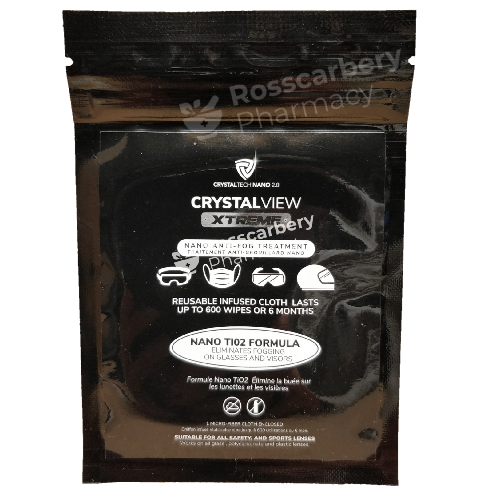 Crystalview Xtreme - Nano Anti-Fog Treatment Wipe Glasses Care