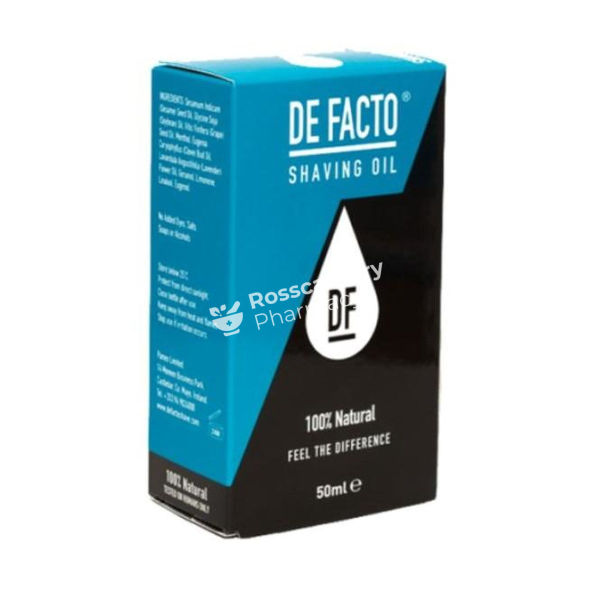 De Facto Shaving Oil 100% Natural 50Ml Mens &amp; Grooming