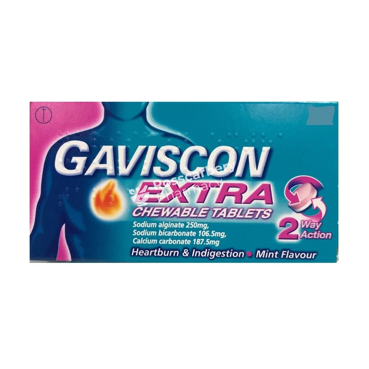 Gaviscon Extra Chewable Tabs - Mint Flavour Acid Indigestion &amp; Reflux