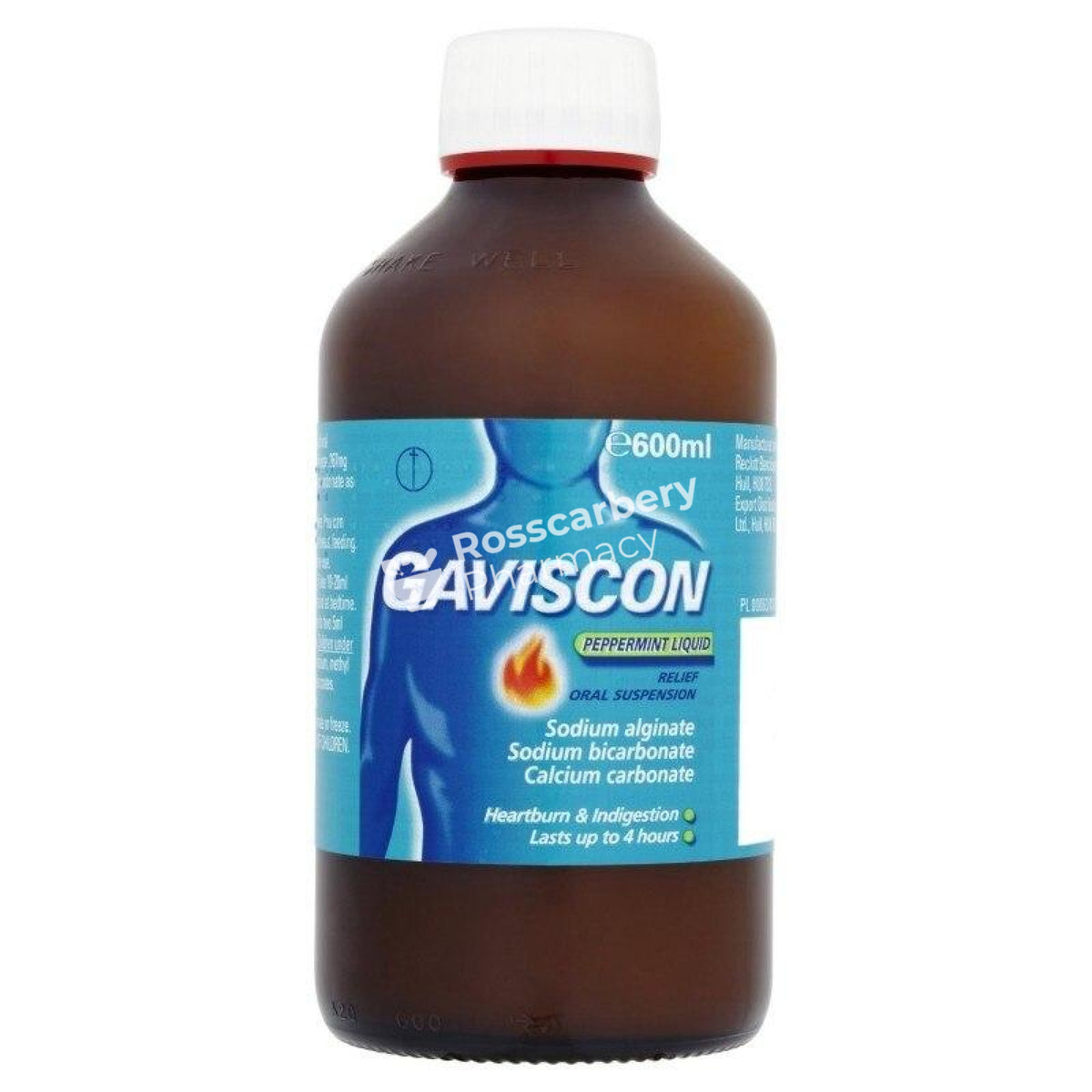 Gaviscon Liquid Peppermint Flavour 600Ml Acid Indigestion &amp; Reflux