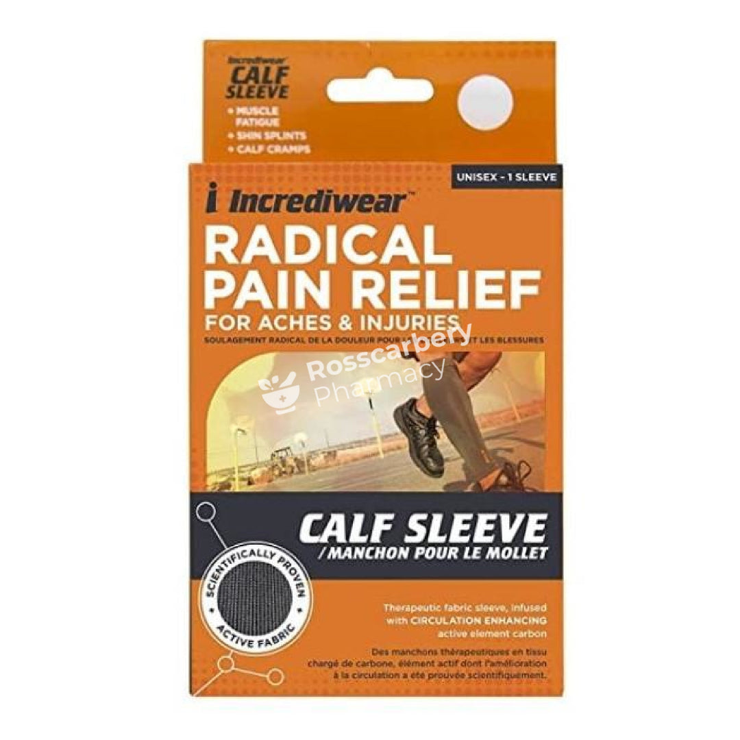 Incrediwear Active Pain Relief Calf Sleeve Large - Charcoal Supports & Compression Hoisery