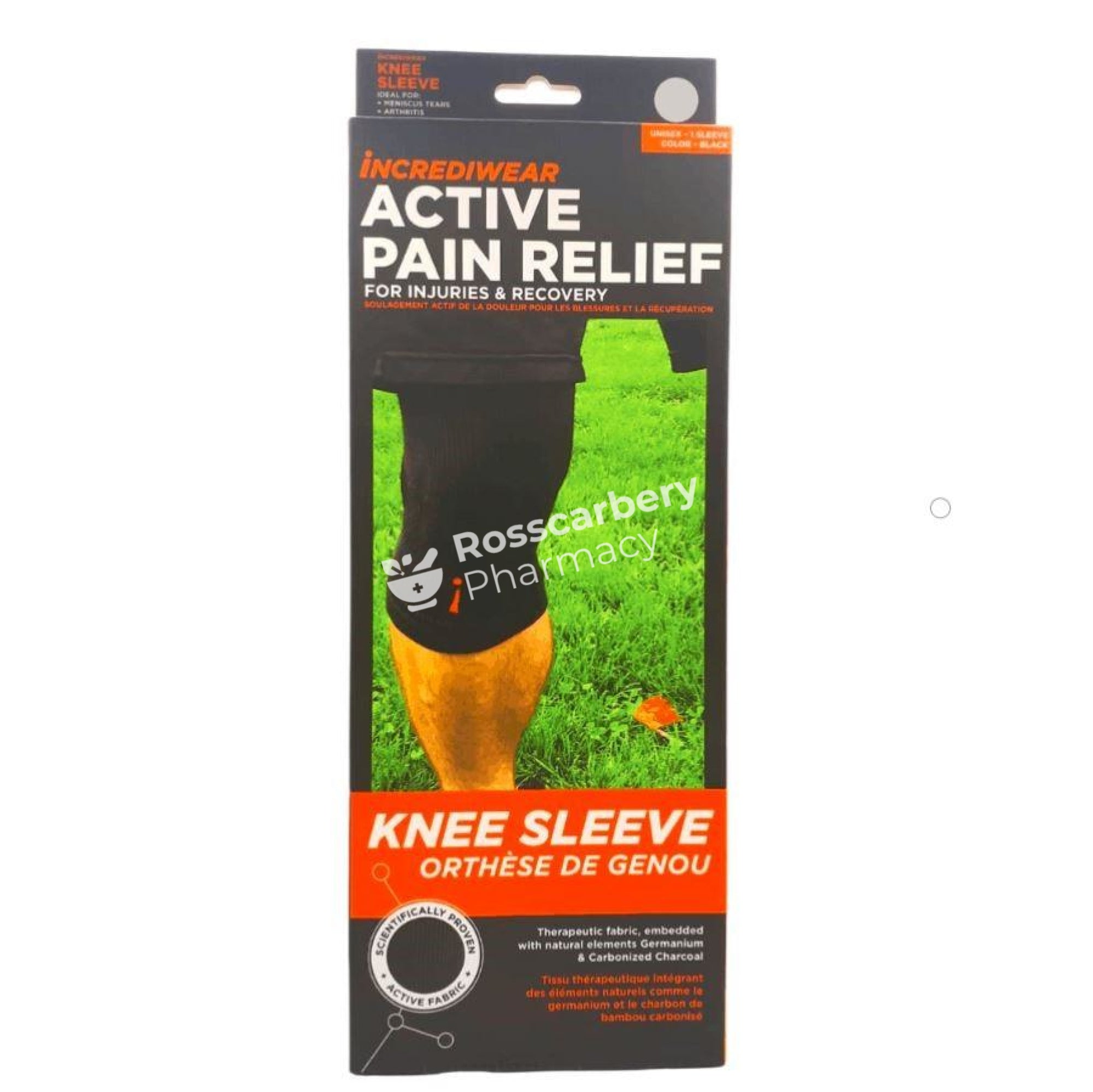 Incrediwear Active Pain Relief Knee Sleeve - Black Supports & Compression Hoisery
