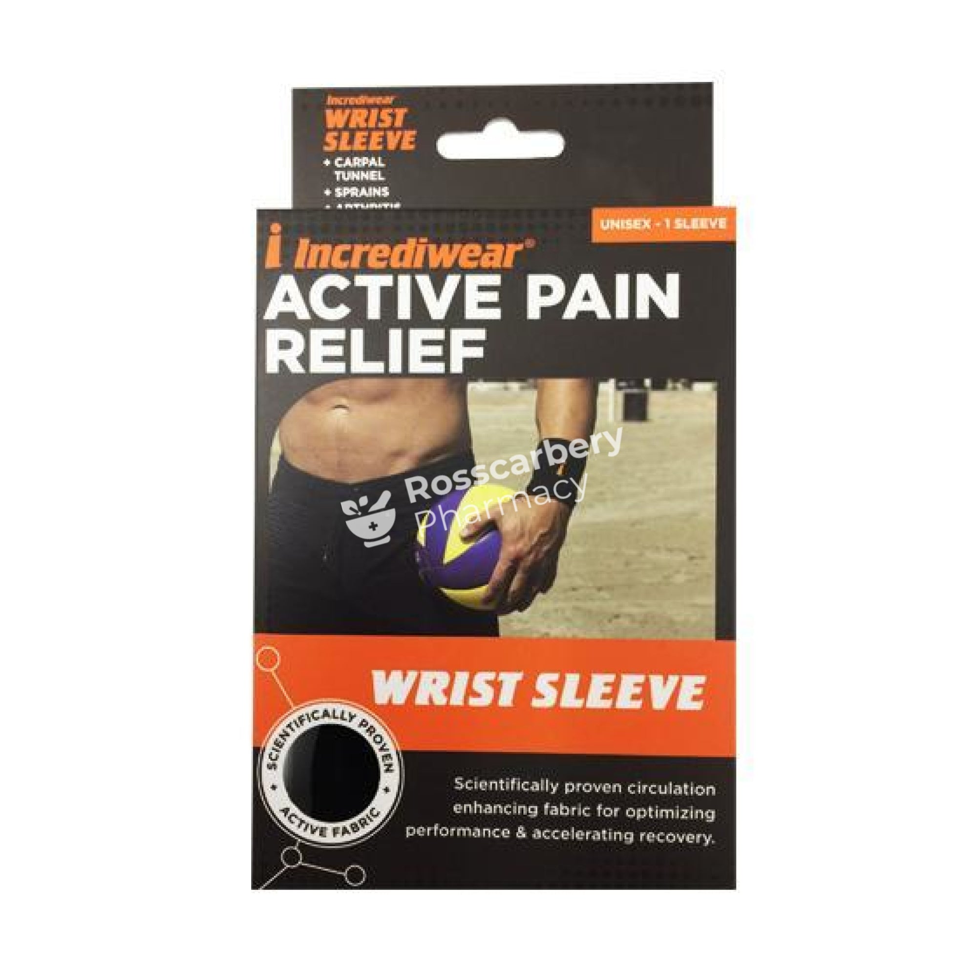 Incrediwear Active Recovery Wrist Sleeve - Black Supports & Compression Hoisery