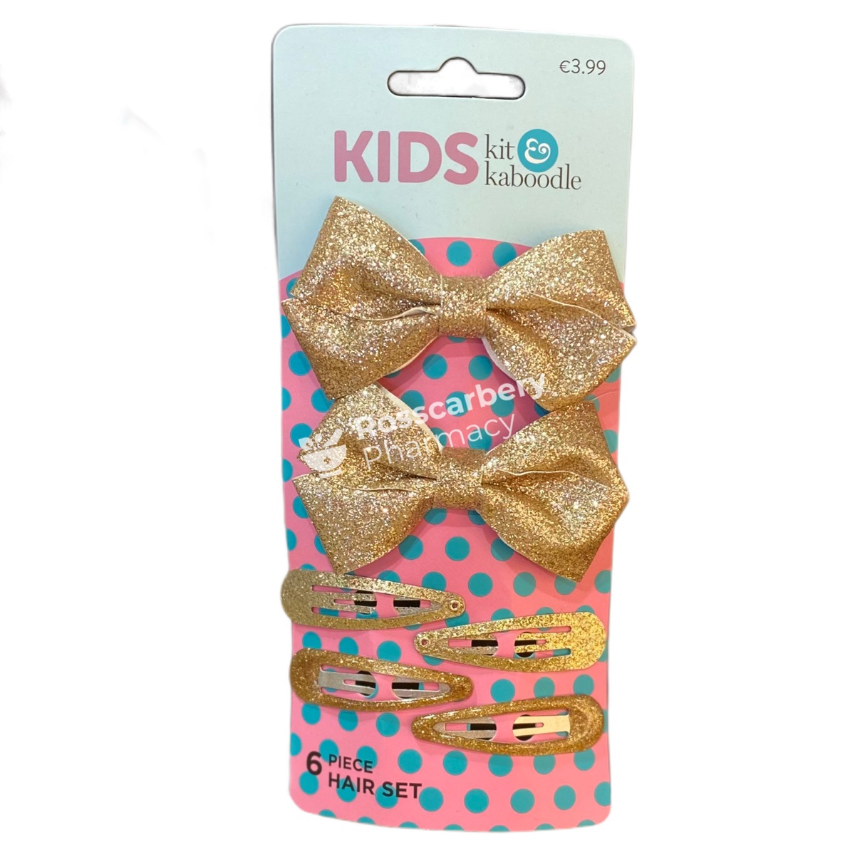 Kit &amp; Kaboodle Glitter Clip Bow Set 6Pc 1 / Gold Hair Accessories