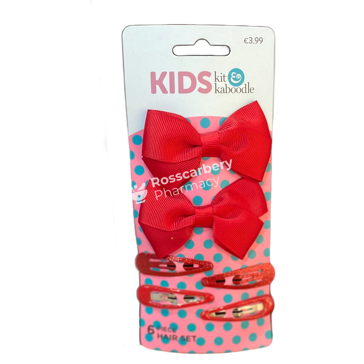 Kit &amp; Kaboodle Glitter Clip Bow Set 6Pc 1 / Red Hair Accessories