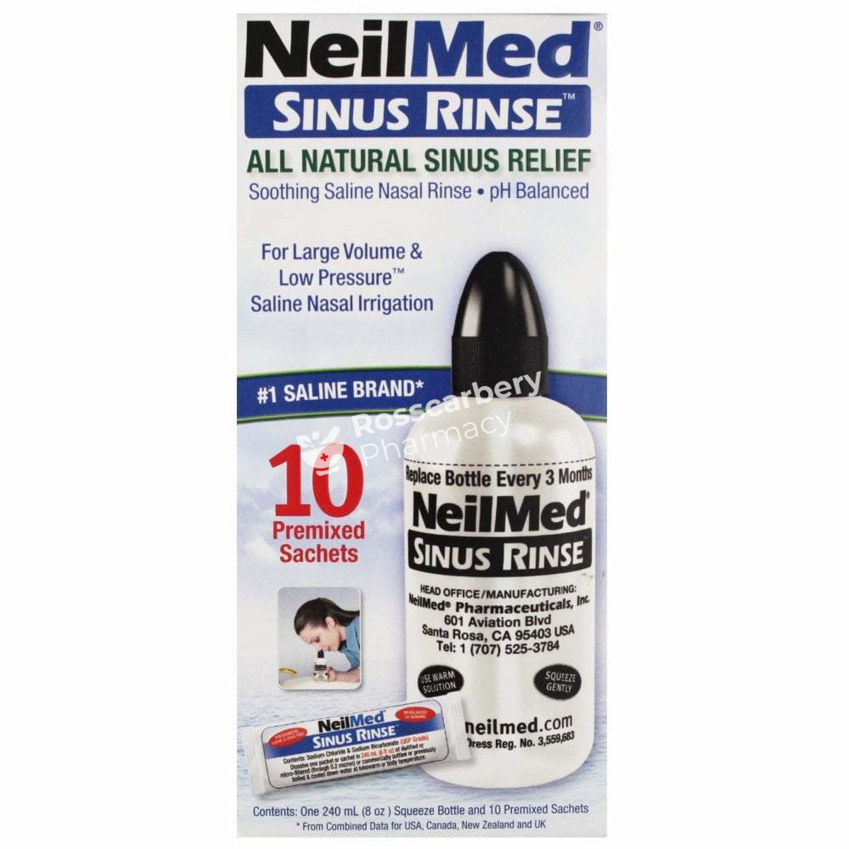 Neilmed Sinus Rinse Starter Kit With 10 Premixed Sachets Blocked Nose &amp;