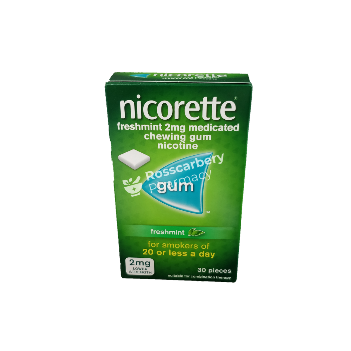 Nicorette 2Mg Low Strength Medicated Chewing Gum 105Pieces / Freshmint Nicotine