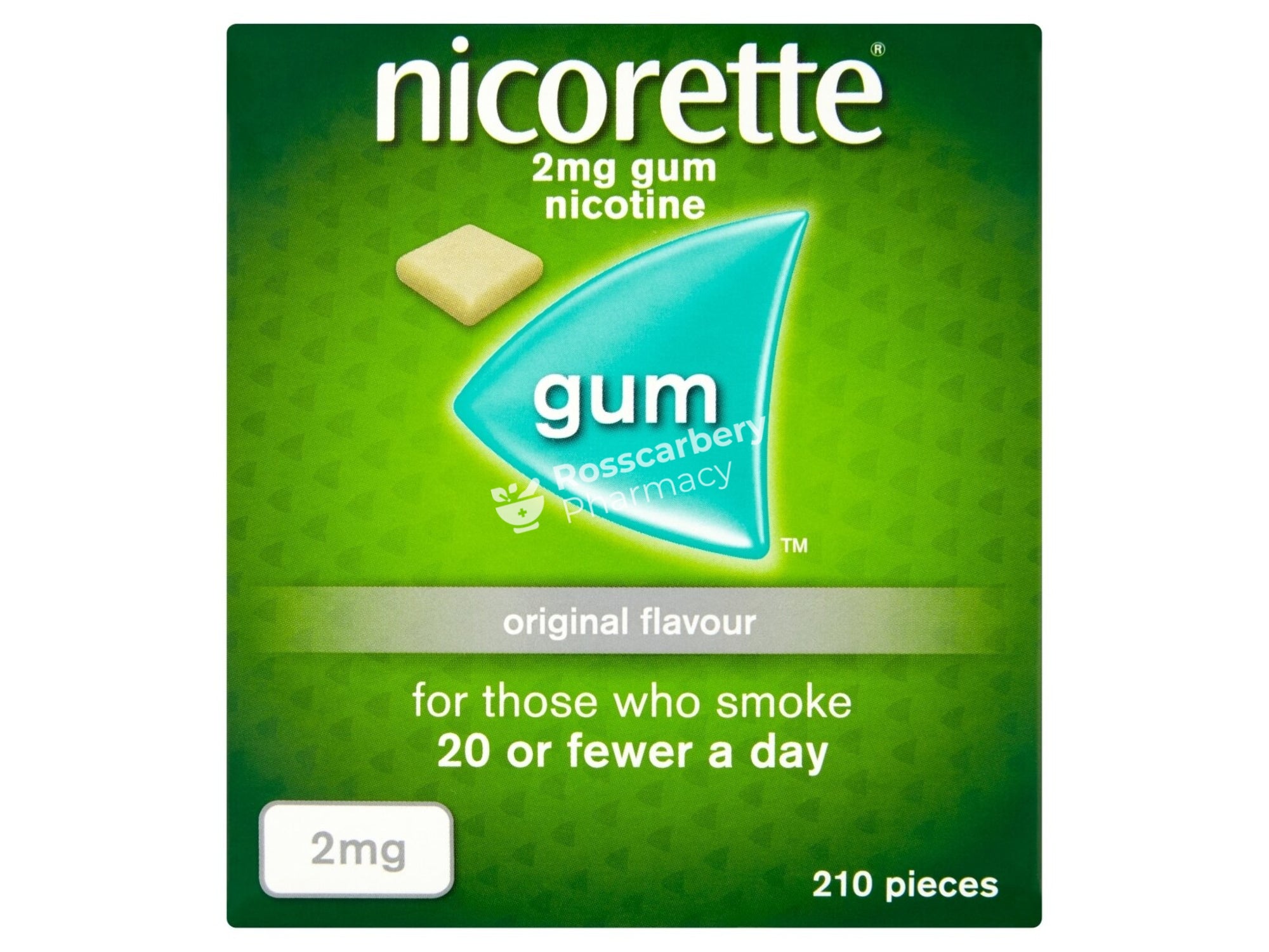 Nicorette 2Mg Low Strength Medicated Chewing Gum 210Pieces / Original Nicotine