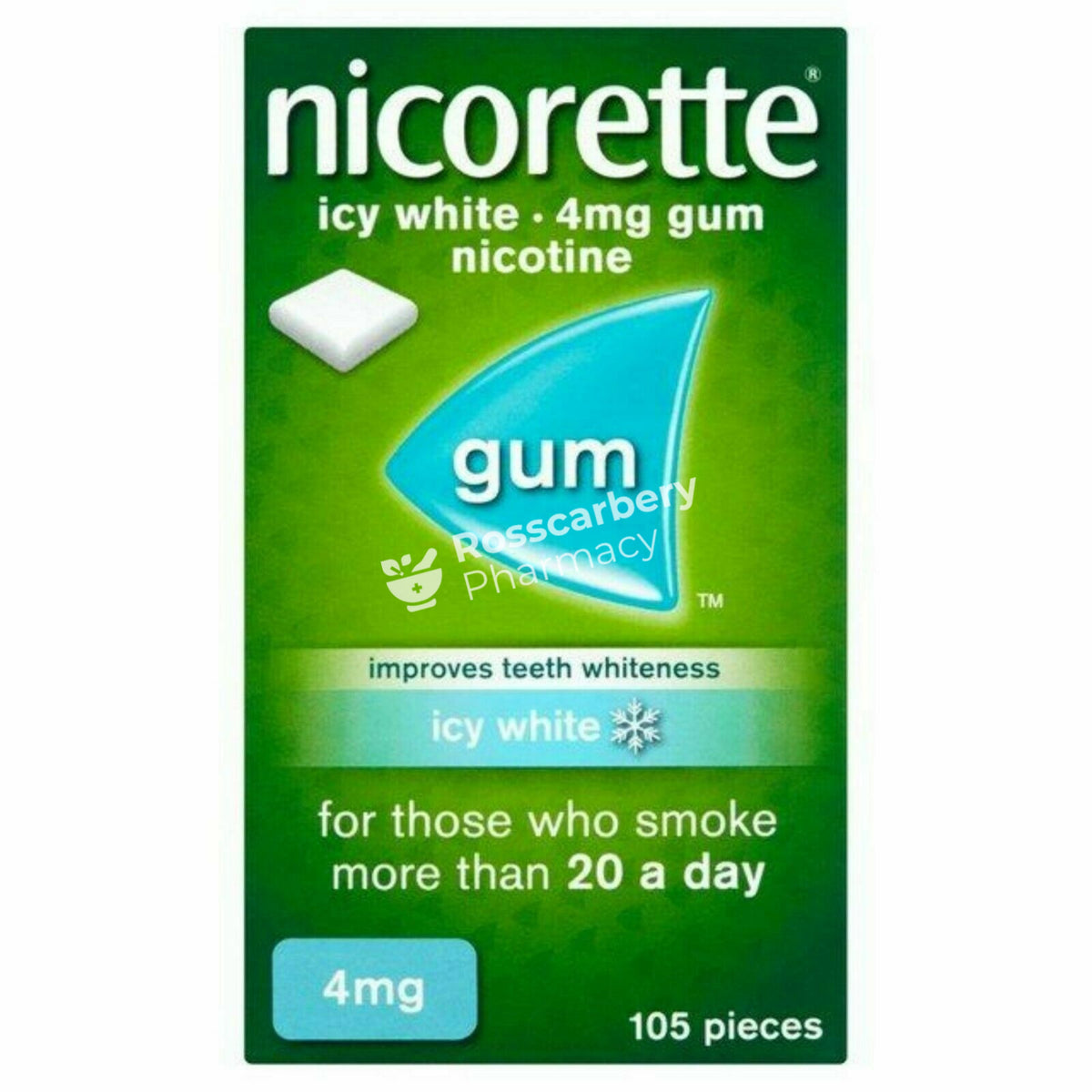 Nicorette 4Mg High Strength Medicated Chewing Gum Nicotine