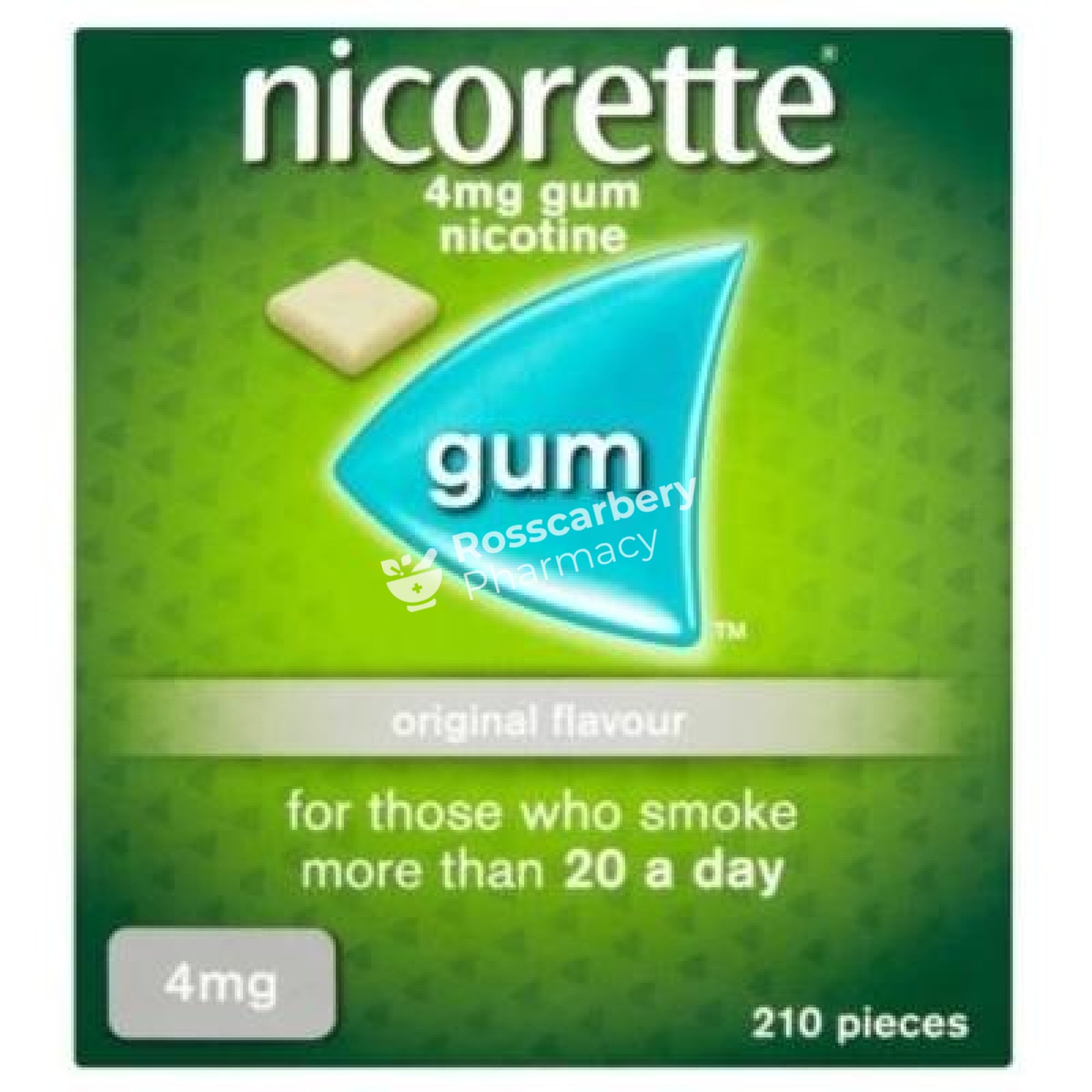 Nicorette 4Mg Medicated Chewing Gum 30Pieces / Orginal Nicotine