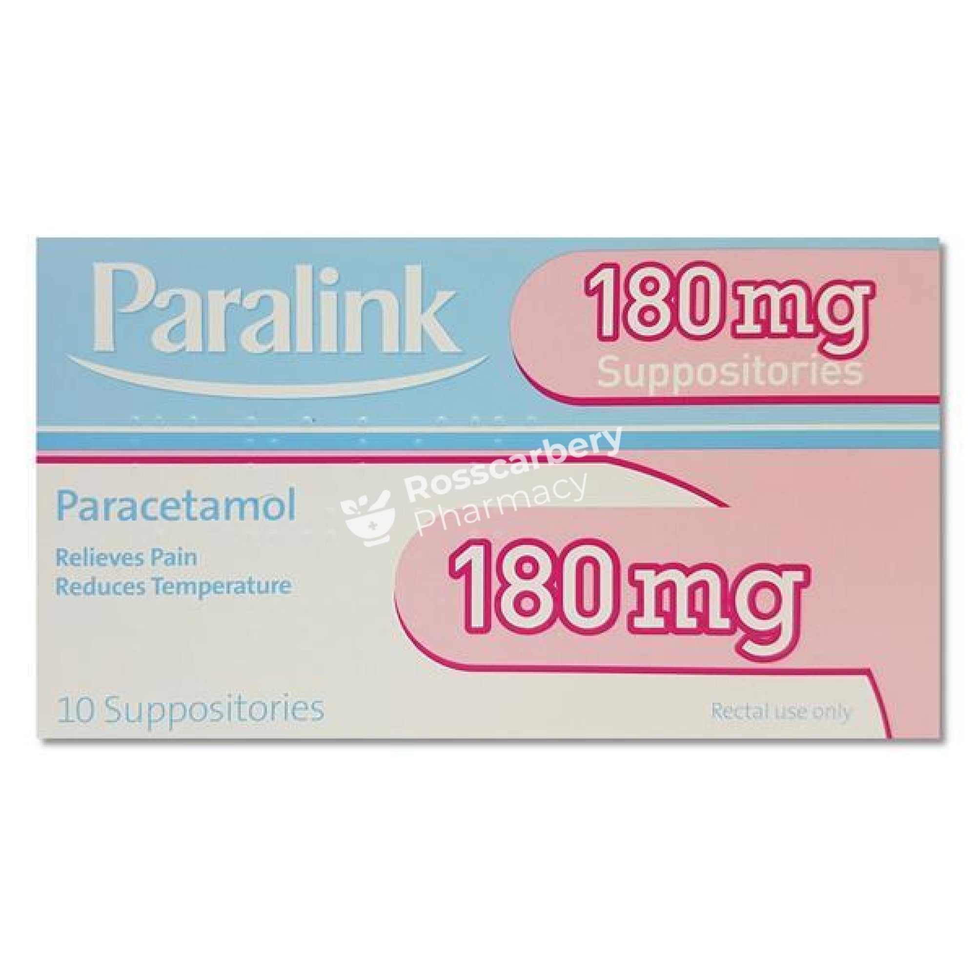 Paralink 180Mg Suppositories Paracetamol Childrens Pain Relief
