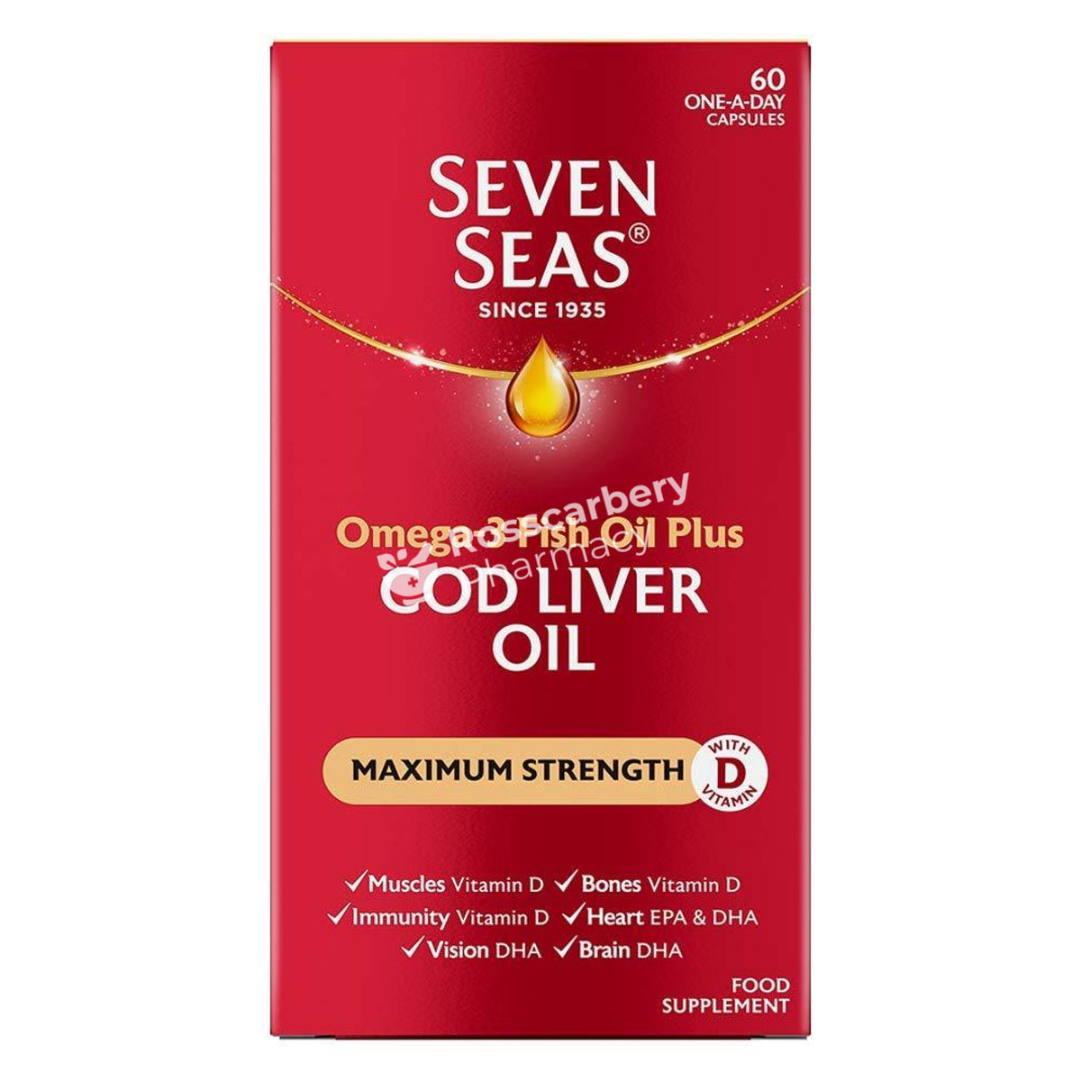 Seven Seas Cod Liver Oil Omega-3 Fish Plus Maximum Strength Brain Health
