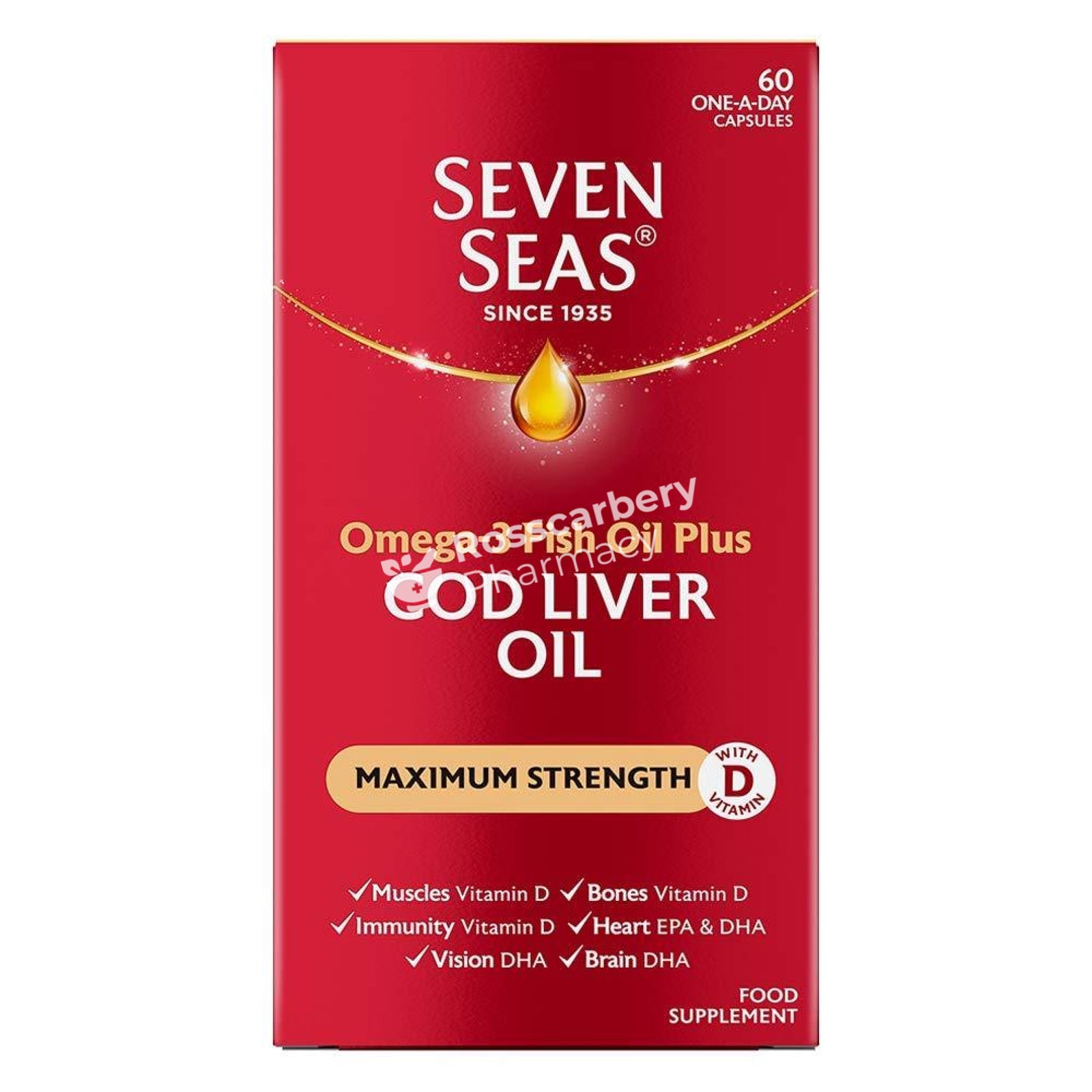 Seven Seas Cod Liver Oil Omega-3 Fish Plus Maximum Strength Brain Health