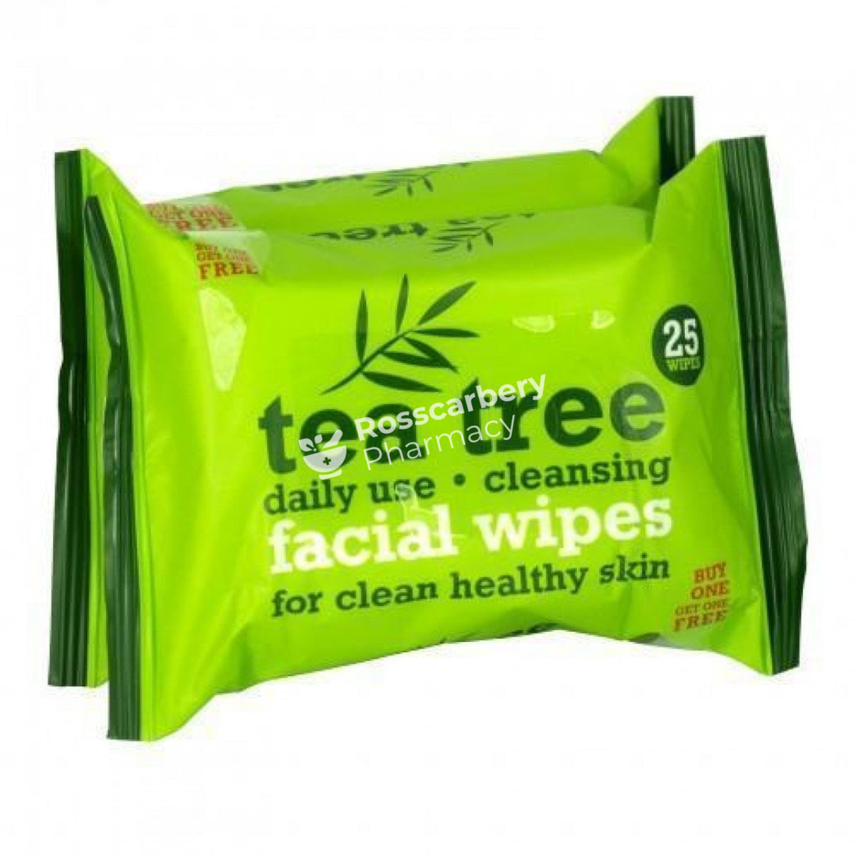 Tea Tree Daily Use Cleansing Facial Wipes Twin Pack Cotton Wool &amp; Tissues